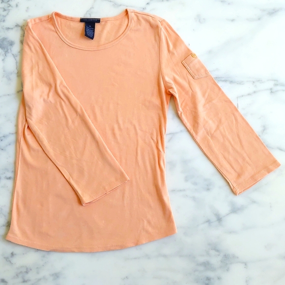 NWOT. The Limited 100% Cotton Tee with 3/4 wide sleeve and pocket on sleeve. - Picture 4 of 4